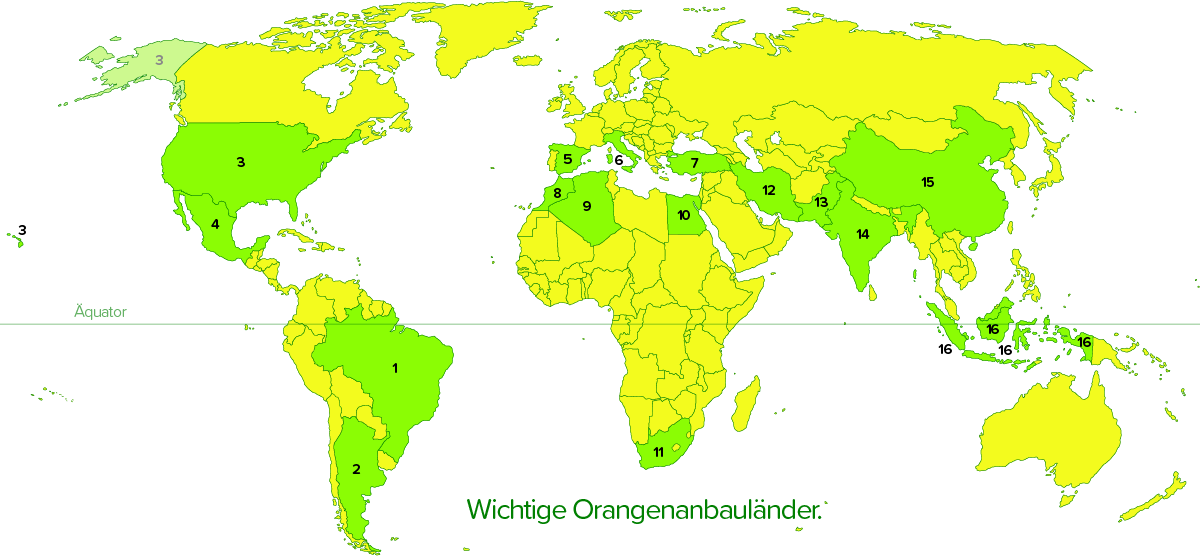 Einige Orangen-Anbaul&auml;nder.