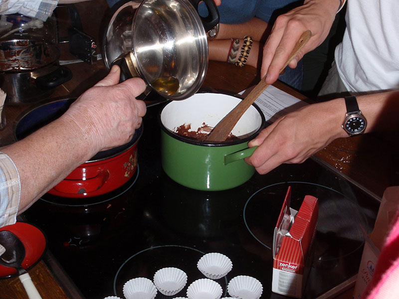 Schokolade herstellen.