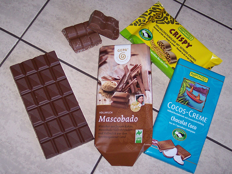 Fair gehandelte Schokoladen.