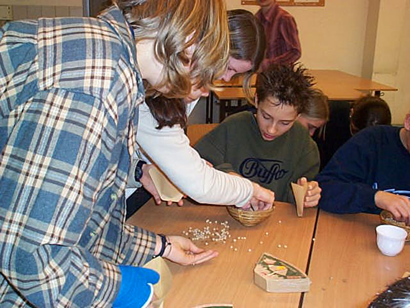 Kaffeeparcours Station 1. Kaffeepflanze und Sortieren.