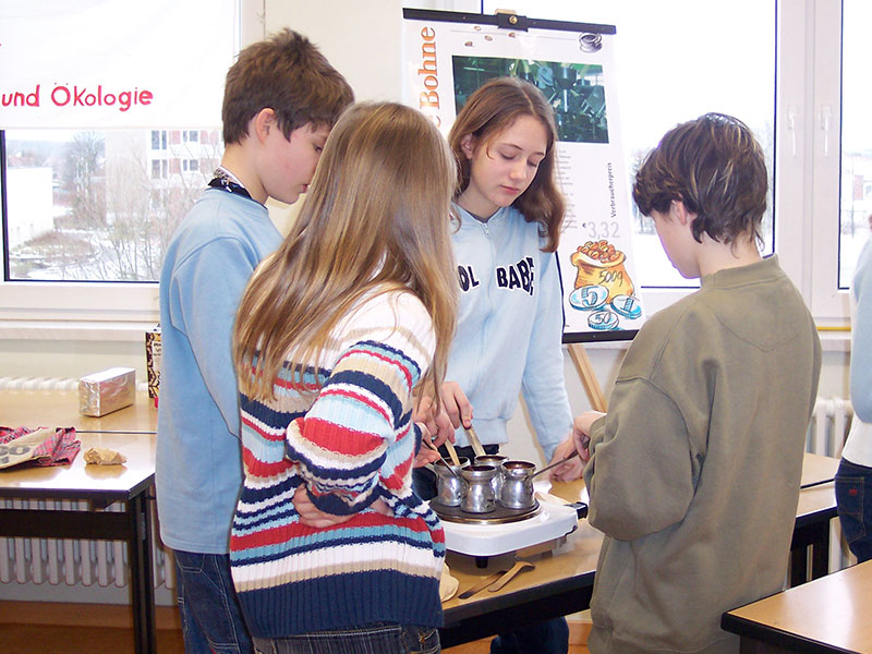 Kaffeeparcours Station 4. Rösten und Kaffeeverarbeitung.