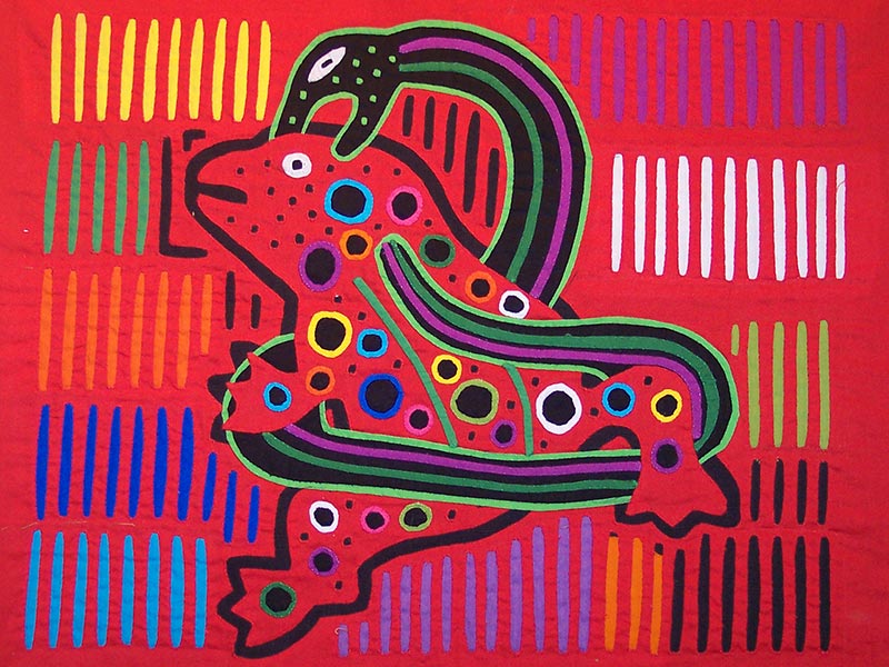 Textiles Wandbild aus Panama.