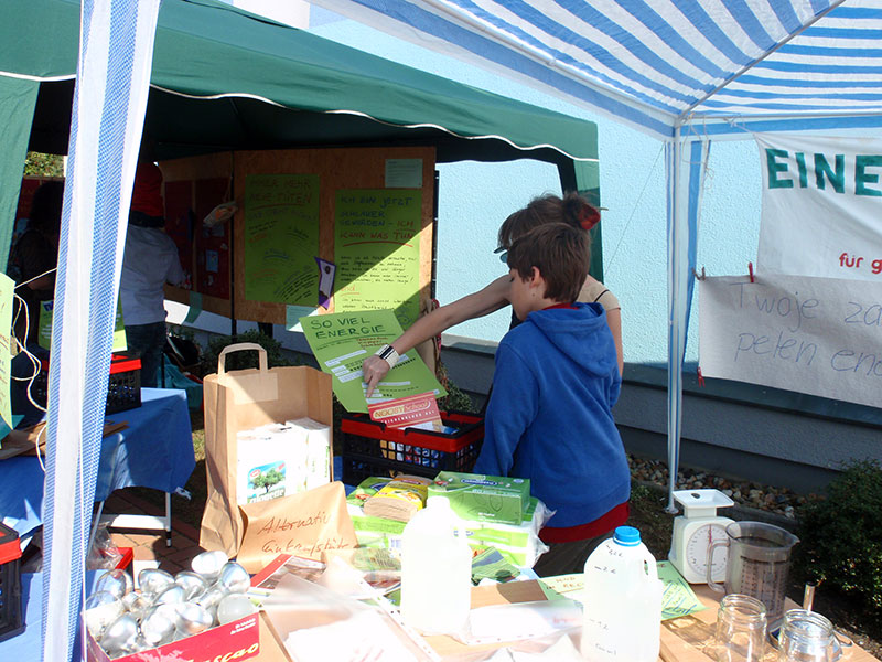 Lernfest-Informationen für sparsamen Umgang mit Ressourcen.