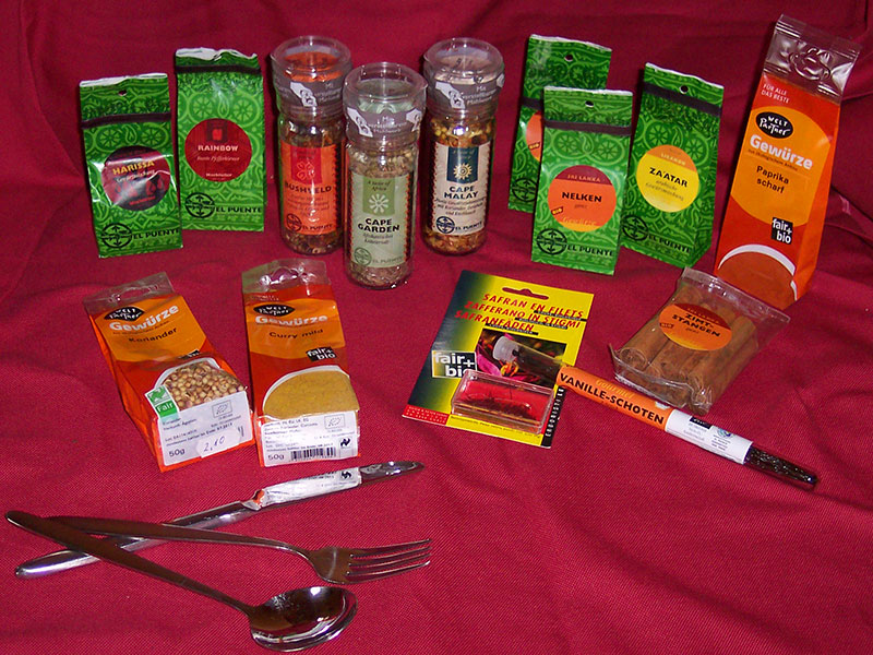Gewürze aus dem Weltladen.