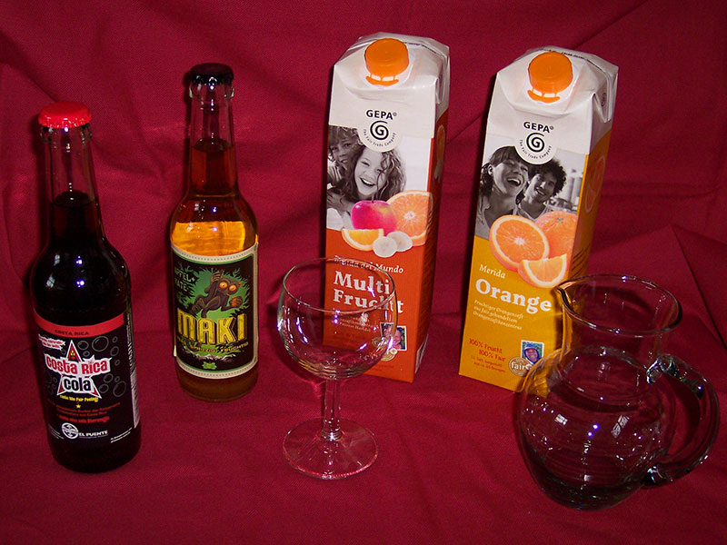 Limonade, Cola, Säfte und Smoothies.