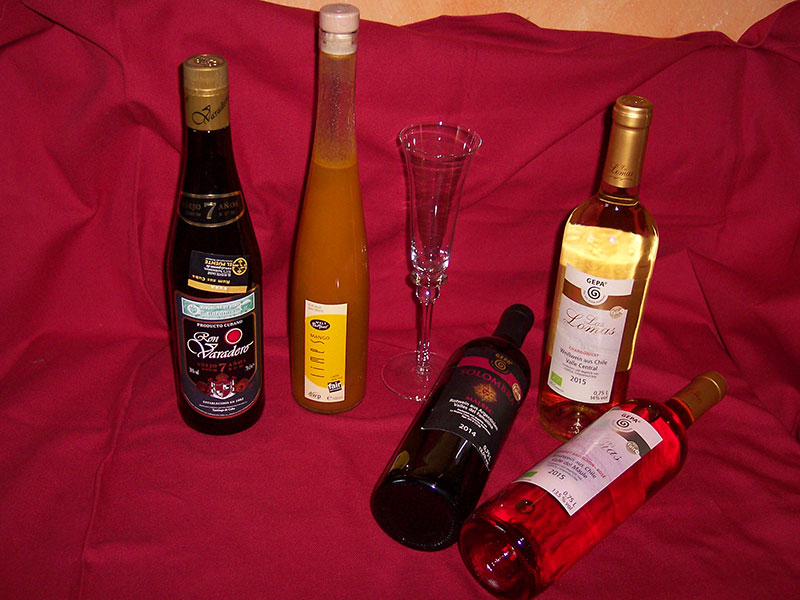 Fair gehandelte Weine und Spirituosen.