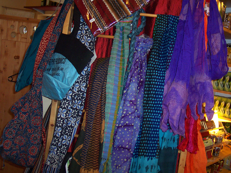 Fair gehandelte Textilien.